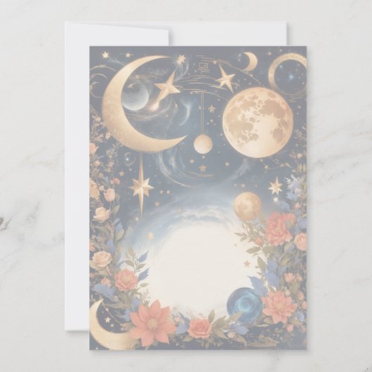 結婚式の招待デザインの天の魔法 招待状 (裏面)