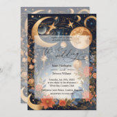 結婚式の招待デザインの天の魔法 招待状 (正面/裏面)