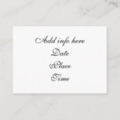 結婚式の招待プロファイルカード エンクロージャーカード (裏面)