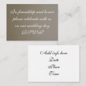 結婚式の招待プロファイルカード エンクロージャーカード (正面/裏面)