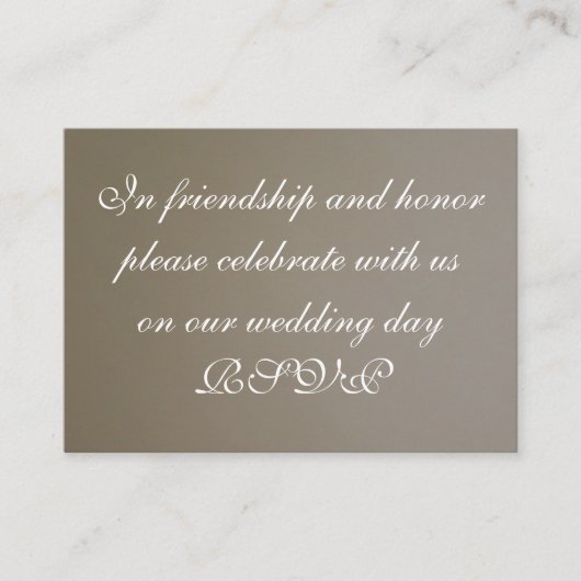 結婚式の招待プロファイルカード エンクロージャーカード (正面)