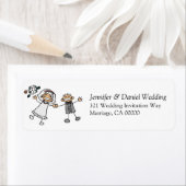 結婚式の招待封筒シンプル入れ可愛い新郎新婦 ラベル (インサイチュ)