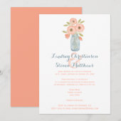 結婚式の招待後 | メイスンジャー、ベビーブレス3 招待状 (正面/裏面)