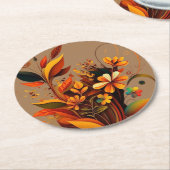 結婚式の招待状と文房具の日付の保存 ラウンドペーパーコースター (アングル)