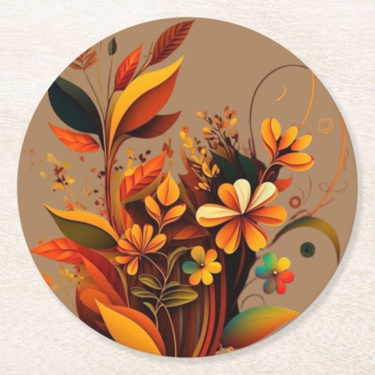 結婚式の招待状と文房具の日付の保存 ラウンドペーパーコースター (正面)