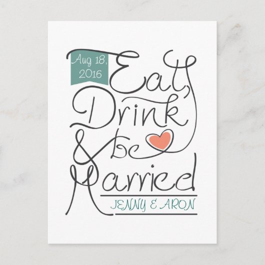 結婚式の招待状のデザイン インビテーションポストカード (正面)