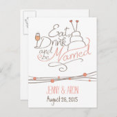 結婚式の招待状のデザイン インビテーションポストカード (正面/裏面)