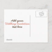 結婚式の招待状のデザイン インビテーションポストカード (裏面)