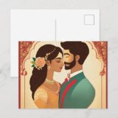 結婚式の招待状のデザイン, シンプルでエレガント, カップルの名前 インビテーションポストカード (正面/裏面)