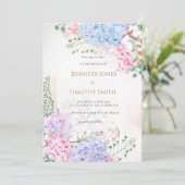 結婚式の招待状のハイドランジアの花 招待状 (スタンド正面)