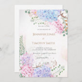 結婚式の招待状のハイドランジアの花 招待状 (正面/裏面)