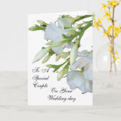 結婚式の招待状の白のオレアンダー カード (黄色い花)