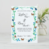 結婚式の招待状の蝶 招待状 (スタンド正面)