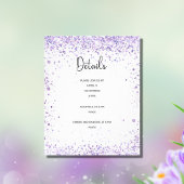 結婚式の招待状の詳細 バイオレットグリッター 予算 チラシ