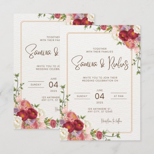 結婚式の招待状はがき 招待状 (正面/裏面)