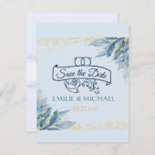 結婚式の招待状を保存する日付カード セーブザデート (正面/裏面)