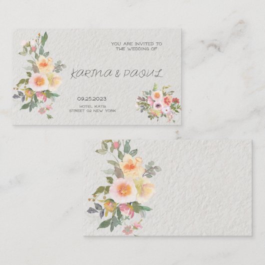 結婚式の招待状カード エンクロージャーカード (正面/裏面)