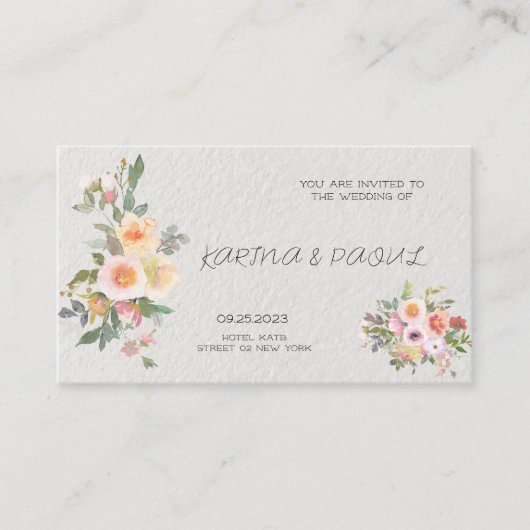 結婚式の招待状カード エンクロージャーカード (正面)