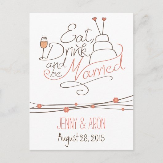 結婚式の招待状デザイン インビテーションポストカード (正面)