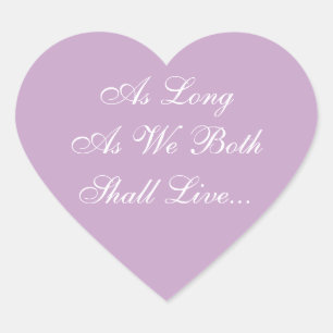 結婚式の招待状薄紫 ハートシール