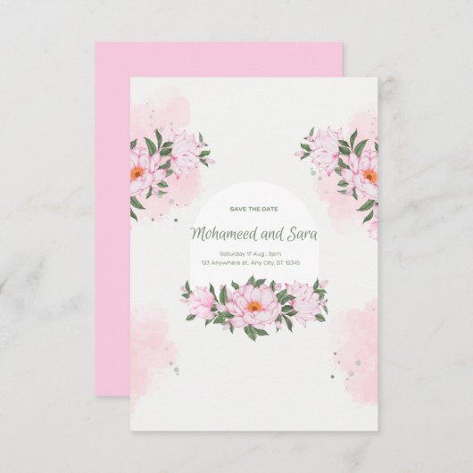 結婚式の招待状 (正面/裏面)