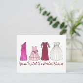 結婚式の招待状 ウェディングパーティーのためのドレス シャワー インビテーションポストカード (スタンド正面)