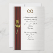 結婚式の招待状 エレガントな赤いベルベットと金のローズ 招待状 (裏面)