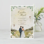 結婚式の招待状 💍 – エレガント 招待状 (スタンド正面)