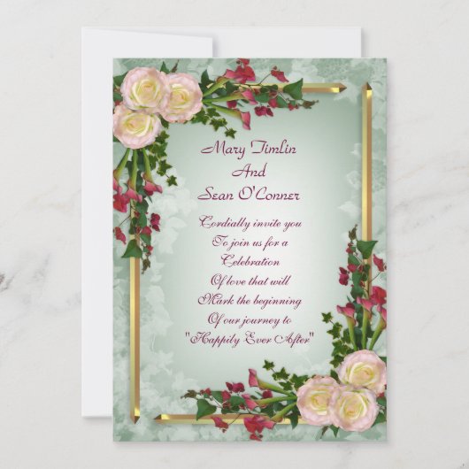 結婚式の招待状 カルラリリーとバラ 招待状 (正面)