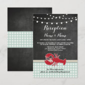 結婚式の招待状 カード ザリガニ パーティ ロブスター 魚 (正面/裏面)