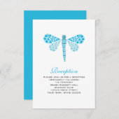 結婚式の招待状 カード 青と白のトンボ (正面/裏面)