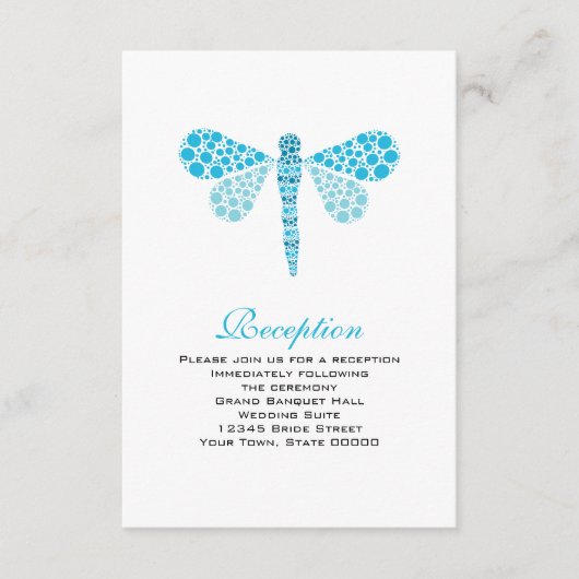 結婚式の招待状 カード 青と白のトンボ (正面)