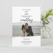 結婚式の招待状 | クラシックなブラックとホワイト 招待状 (スタンド正面)