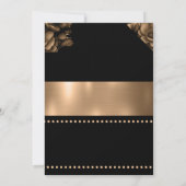 結婚式の招待状　ゴールドカラー　花柄 招待状 (裏面)