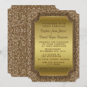 結婚式の招待状 | ゴールドグリッター招待状 招待状 (正面/裏面)