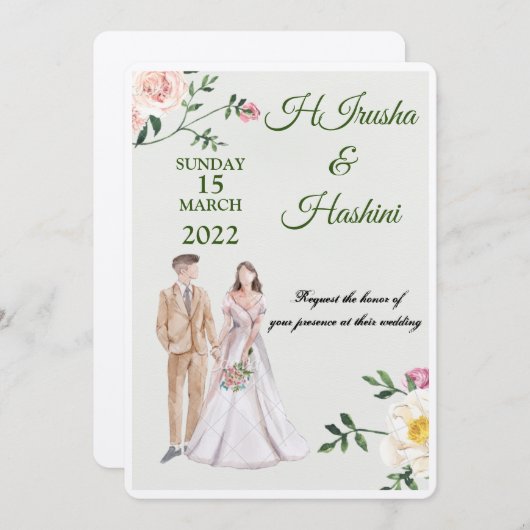 結婚式の招待状 セーブザデート (正面/裏面)