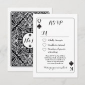 結婚式の招待状 トランプ キング クイーン エース スペード 招待状 (正面/裏面)
