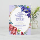 結婚式の招待状 | ハッピー フラワーズ ウォーターカラー 招待状 (スタンド正面)