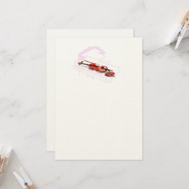 結婚式の招待状 : ピアノ ヴァイオリンとバラ 招待状