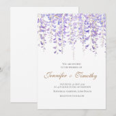 結婚式の招待状 ボタニカル 紫藤 招待状 (正面/裏面)