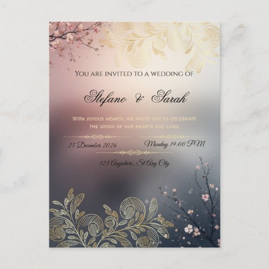 結婚式の招待状 ポストカード (正面)