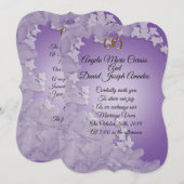 結婚式の招待状 ラベンダー色にアイビー カスタムカラー 招待状 (正面/裏面)