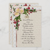 結婚式の招待状 ローズとコーラ・リリー 招待状 (正面/裏面)
