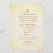 結婚式の招待状 ヴィンテージ パーチメント紙スタイル 招待状 (正面/裏面)
