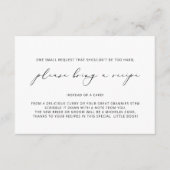 結婚式の招待状 付箋カードをお持ちください エンクロージャーカード (正面)