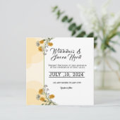 結婚式の招待状 保存日付 カード デザイン 花 (スタンド正面)