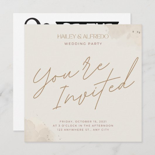 結婚式の招待状 保存日付 招待状 (正面/裏面)