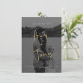 結婚式の招待状（写真とQRコード付き） 招待状 (スタンド正面)