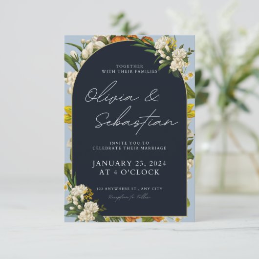 結婚式の招待状 出欠カード (スタンド正面)