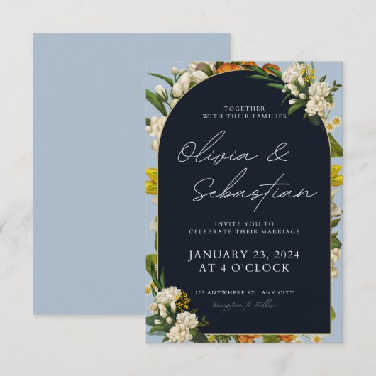 結婚式の招待状 出欠カード (正面/裏面)